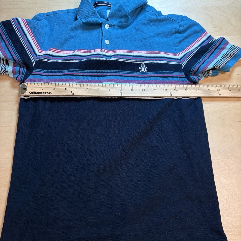 Original Penguin Kids S Blue Polo Shirt Preppy Stripe Cotton - Picture 8 of 9